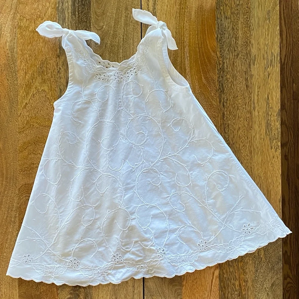 Toddler Girl Cotton Lace White Summer Shift Dress